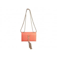 Yves Saint Laurent Mini taška s monogramem v originální kožené oranžové