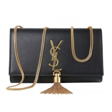Malá monogramová kabelka Yves Saint Lauren z originální kůže, černá