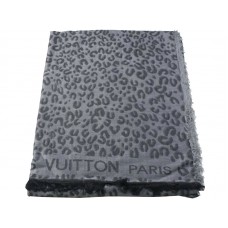 Šála Louis Vuitton s leopardím potiskem šedá