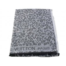 Šála Louis Vuitton s leopardím potiskem světle šedá