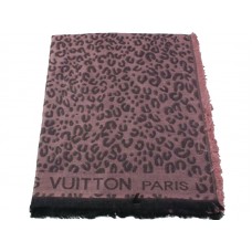 Šála Louis Vuitton s leopardím potiskem růžová