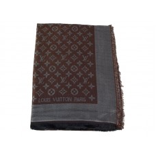 Louis Vuitton Monogram Ikat šál tmavě hnědý