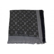 Louis Vuitton Monogram Ikat šál tmavě šedý