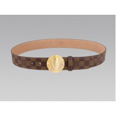 Louis Vuitton 1904 Damier pásek se zlatou přezkou