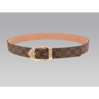 Pásek Louis Vuitton Damier se zlatou přezkou