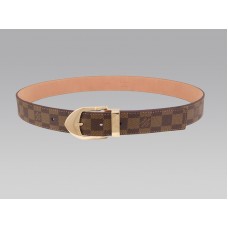 Pásek Louis Vuitton Damier se zlatou přezkou