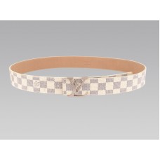 Louis Vuitton Initial Damier Azure pásek stříbrná spona
