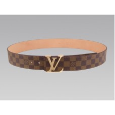 Pásek Louis Vuitton Initial Damier se zlatou přezkou