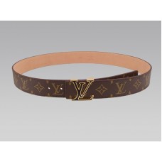 Pásek Louis Vuitton Initial Monogram s černou a zlatou přezkou