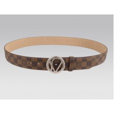 Pásek Louis Vuitton 1904 Damier se stříbrnou sponou