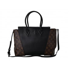 Louis Vuitton W kabelka s monogramem a kůží PM černá