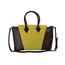 Louis Vuitton W kabelka s monogramem a kůží PM žlutá