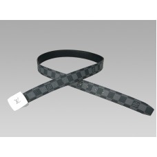 Stříbrná přezka na opasek Louis Vuitton Cut Damier Graphite