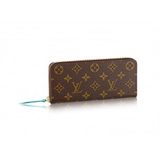 Monogram Louis Vuitton Clemence Wallet tyrkysová