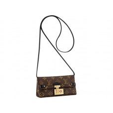 Plátěná peněženka Louis Vuitton s monogramem a trojúhelníkovým řetízkem