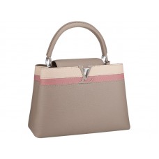 Louis Vuitton Capucines Mm kabelka šedý proužek