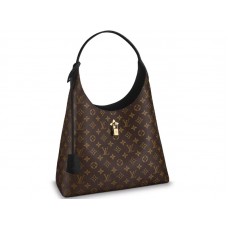 Plátěná kabelka Louis Vuitton Flower Hobo s monogramem, černá, m43545
