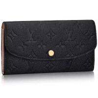 LVuitton Monogram Empreinte Leather Emilie Wallet Noir m62369 LVuitton Monogram Empreinte Leather Emilie Wallet Noir m62369