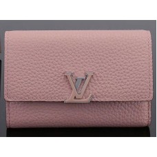Kožená kompaktní peněženka Louis Vuitton Taurillon Capucines Magnolia m62156