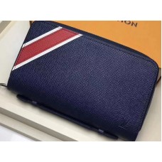 Kožená peněženka Louis Vuitton Taiga Stripe Zippy XL, tmavě modrá, m64019