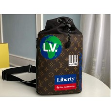 Plátěná kabelka Louis Vuitton Monogram Chalk Sling Hnědá m44625