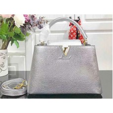 Louis Vuitton Capucines Bb Taurillon Kůže Stříbrná m90472