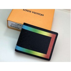 Kožená peněženka Louis Vuitton Taiga s barevným lemováním, černá m30952