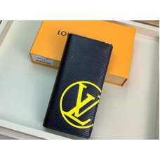 Kožená peněženka Louis Vuitton Epi Brazza černá se žlutými iniciálami m67910