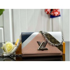 Kožená peněženka Louis Vuitton Epi Twist Chain Blanc Rose m60998