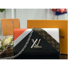 Kožená peněženka Louis Vuitton Epi Twist Chain Black Tan m60998