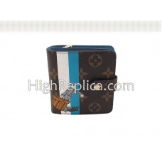 Kompaktní peněženka Louis Vuitton Monogram Groom se zipem modrá